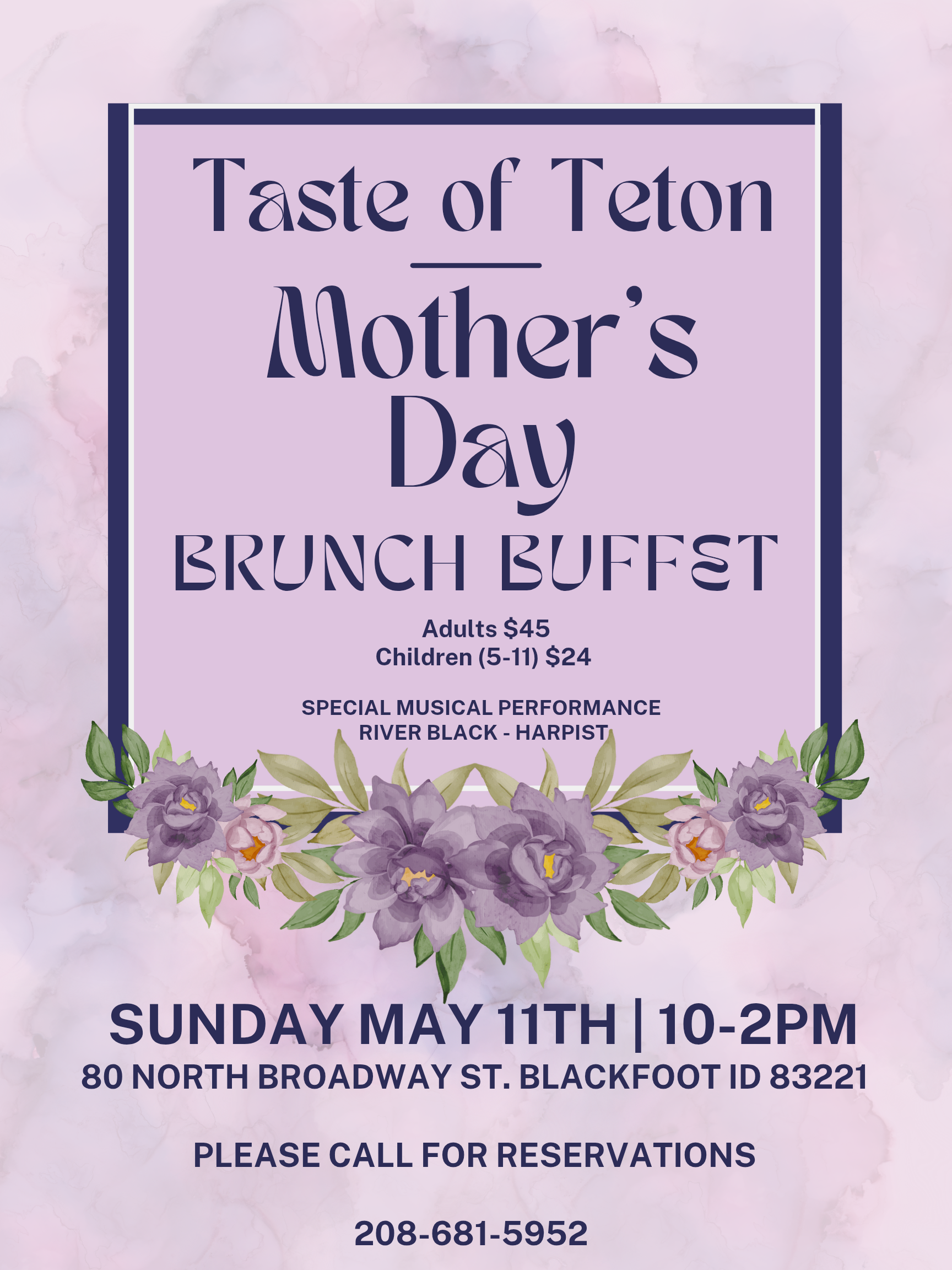 Taste of Teton Mother's Day Brunch Event Poster