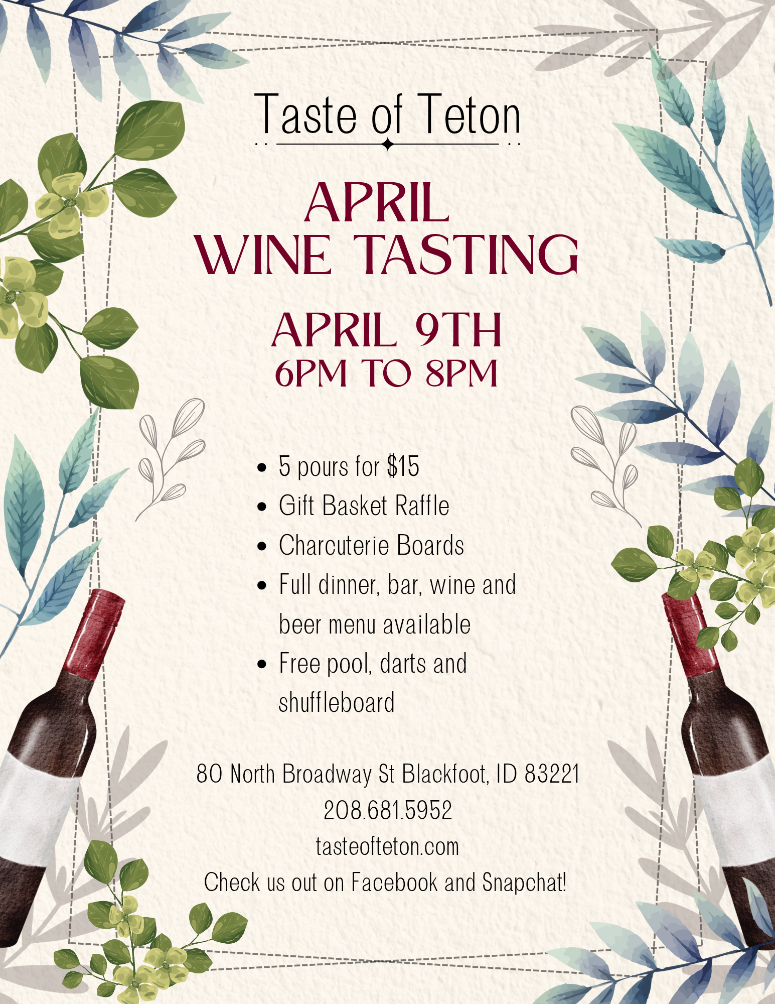 April Wine Tasting